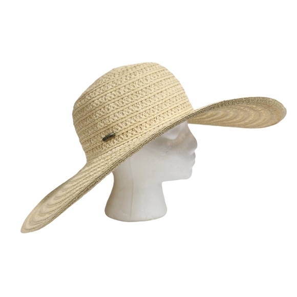 Karen Keith Paper Blend Beach Vacation Resort Wide Brim Sun Hat Size Medium - Picture 1 of 8
